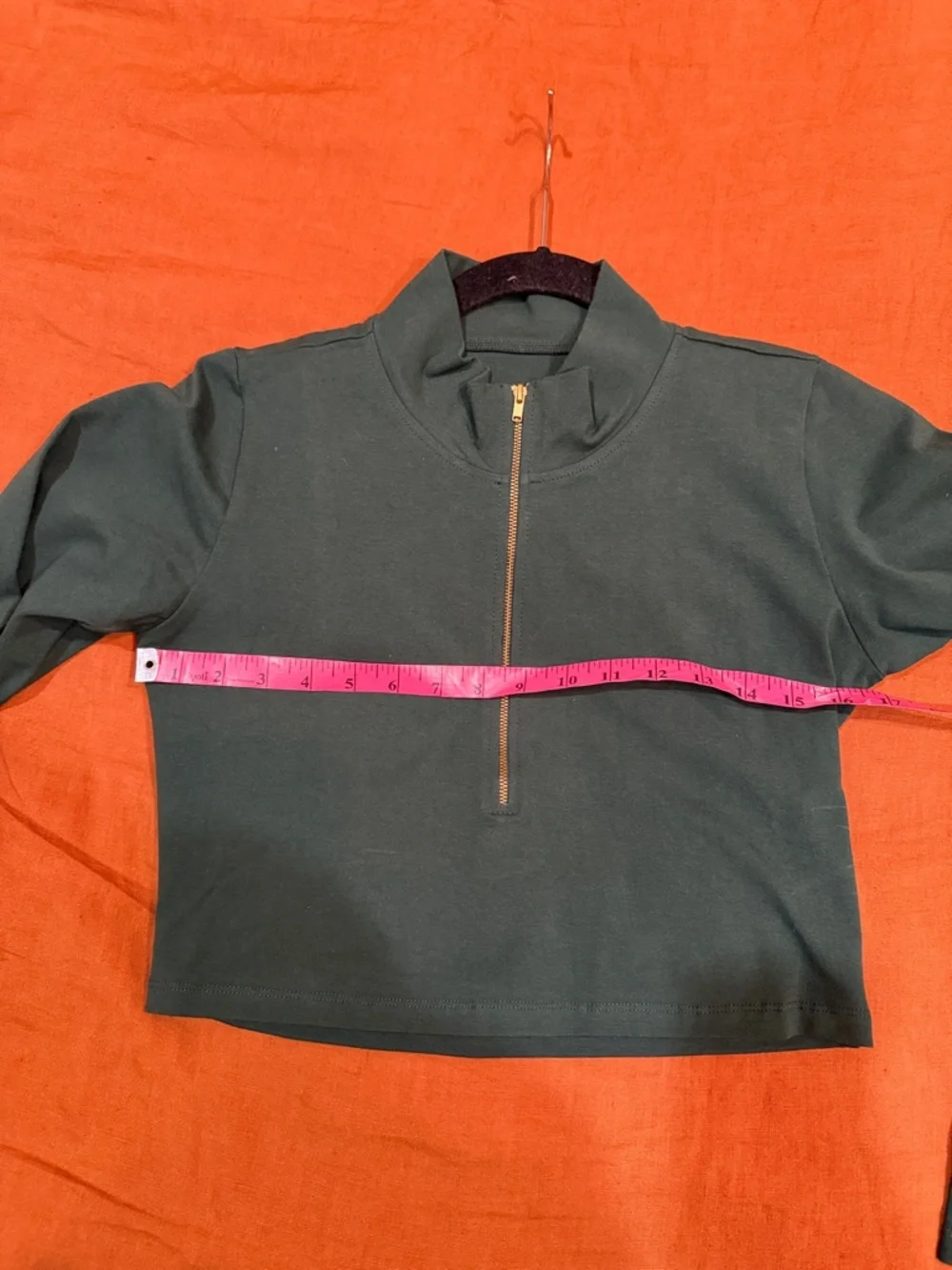 Manners LDN Cropped Half-Zip Pullover in Deep Teal - Picture 5 of 6